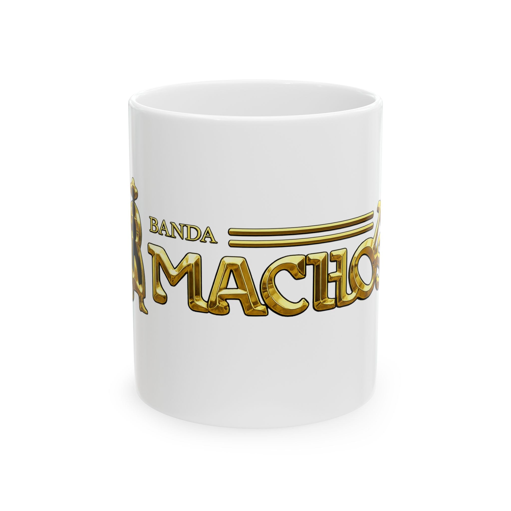 Taza Oficial Banda Machos de Ceramica, Logo Dorado (11oz, 15oz)