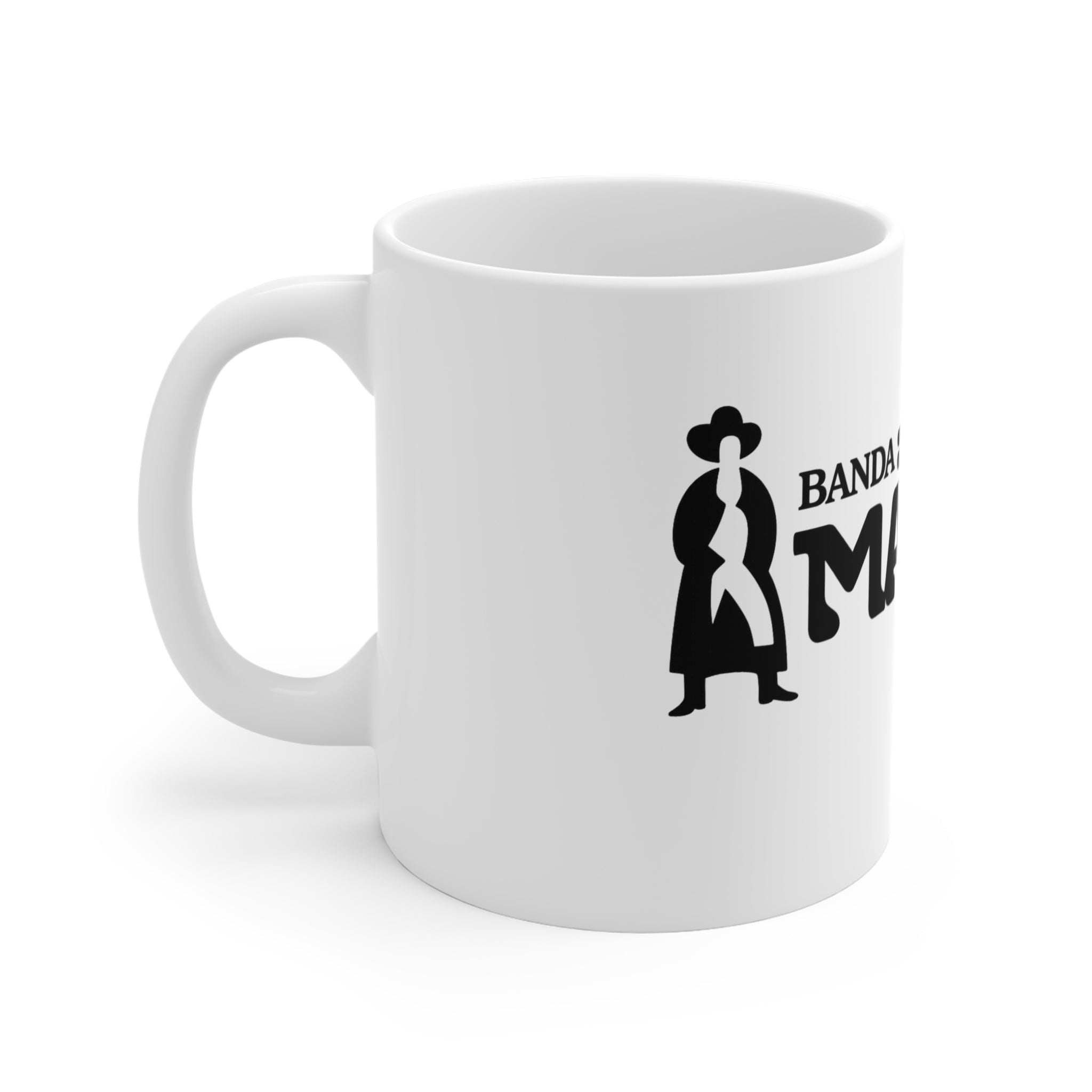 Taza Oficial Banda Machos Logo Retro Negro-11 oz